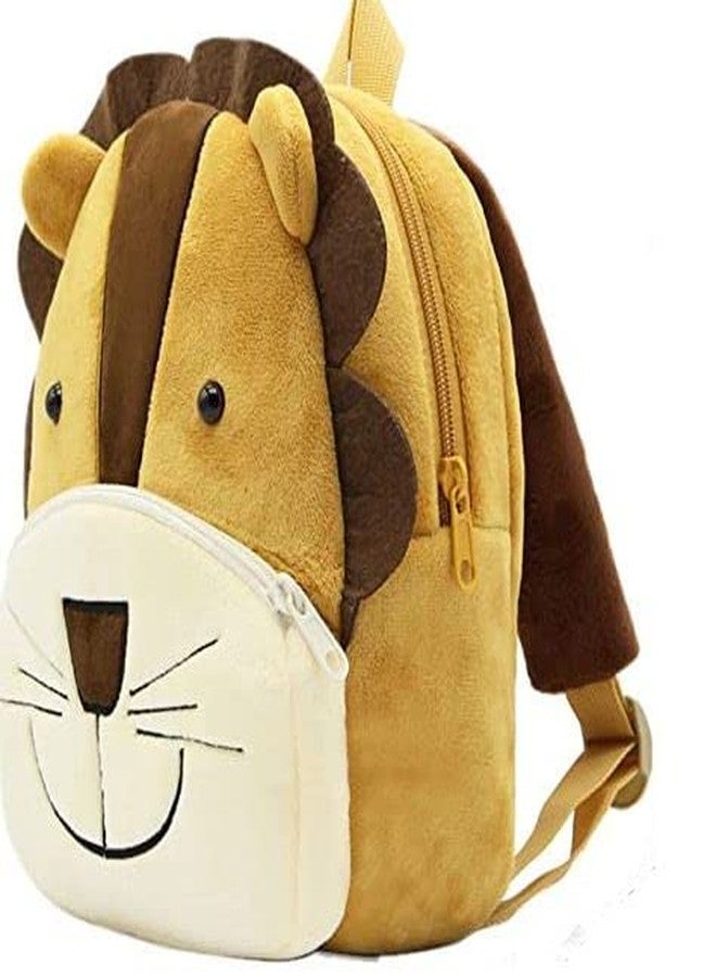 Delicado Cute Small Toddler Kids Backpack Plush Cartoon Mini Children School/Nursery/Picnic/Travelling Bag for Baby Girl Boy Age 1-5 Years (BrownLion_Bag) - Image 4